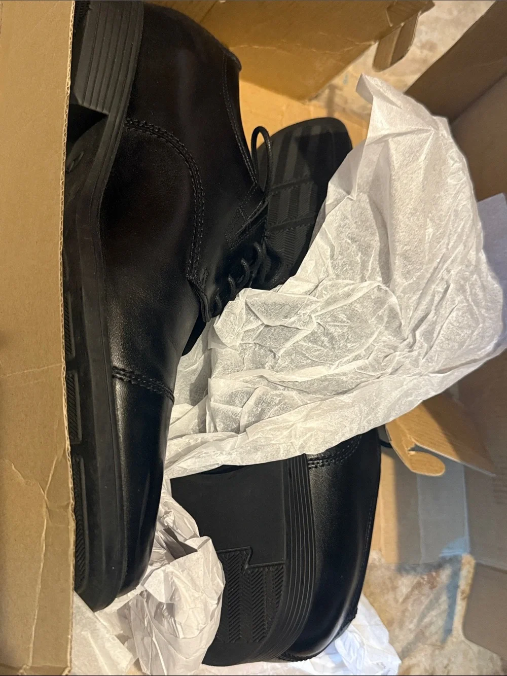 Clarks 9 Tilden Cap Black Leather Oxford Dress Shoe